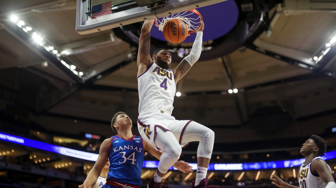 ASU Basketball vs Kansas Jayhawks Men's Basketball Match Player Stats